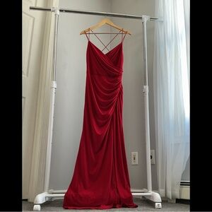 Adrianna Papell Striking Red Backless Dress